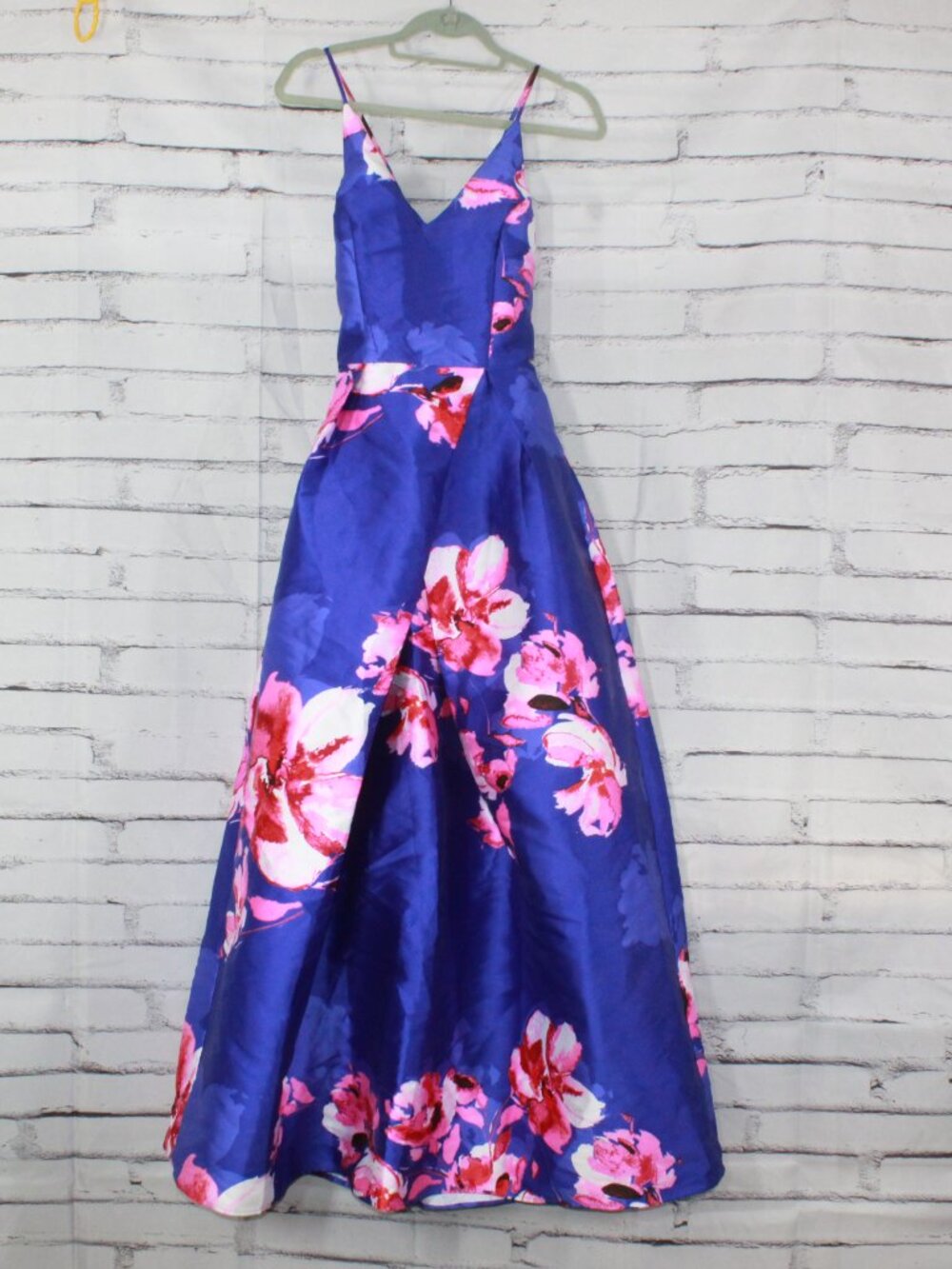 By&By Blue and Pink Floral Strappy Dress Evening Party Prom with Pockets Size 9